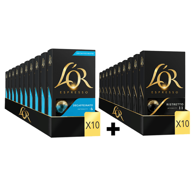 Ristretto - 100 Coffee Capsules + Espresso Decaffeinato - 100 Coffee Capsules