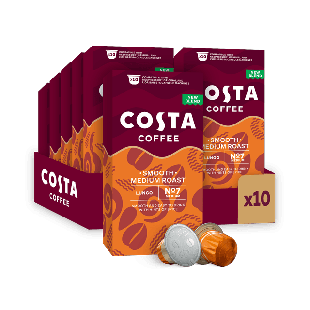 Costa Smooth Medium Roast - 100 Coffee Capsules